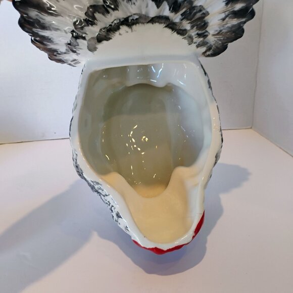 Vtg Bresolin Ceramic Turkey Soup Tureen w/ Ladle Hand Painted Italy -HAS A CRACK - Picture 7 of 13